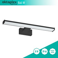 B-Ware LED Spiegelleuchte Bad IP44 schwarz Schminklicht 230V Schranklampe