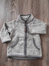 Baby Strickjacke Fleecejacke Gr. 74 H&M Grau Stehragen Unisex