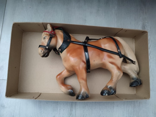 Vintage pappmaché pferd mit - vintage,