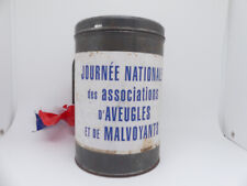 Spendendose Sammelbüchse Sammeldose Spardose Blechdose  Blinde Frankreich