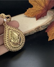 Osmanli Tugra Kette Kolye 22 Ayar altin Kaplama 22 Karat vergoldet Gold Kette 