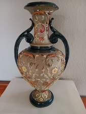 Jugendstil Vase Keramik Majolika, Wilhelm Schiller & Sohn