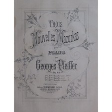 PFEIFFER Georges Mazurka Nr. 9 Op. 88 Nr. 2 Klavier Ca. 1885