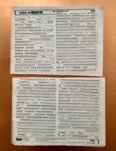 Letraset 209 grotesque 216 - 209,
