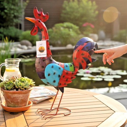 Hahn gartenfigur handgefertigt - gartenfigur,