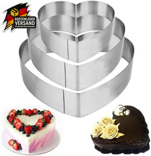 3 Stück Herzbackform,10/15 /20 Cm Backform Herz Set,Tortenring Kuchenform Edelst