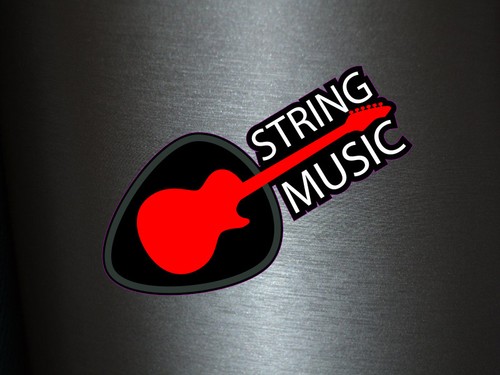 Aufkleber string music - x,
