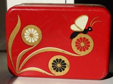 alt Blechdose Bahlsen Schmetterlingsdose Eva Grossberg 50er Keksdose Dose 15cm