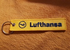 Lufthansa - Gelb - Schlüsselanhänger - beidseitig gestickt - Neu