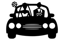 Brautpaar Auto Hochzeit