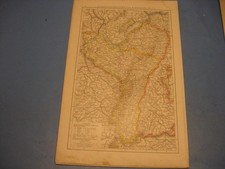 Original Landkarte von 1886-Elsass Lothringen,Bayr.Kurpfalz mit Stadtgrößen