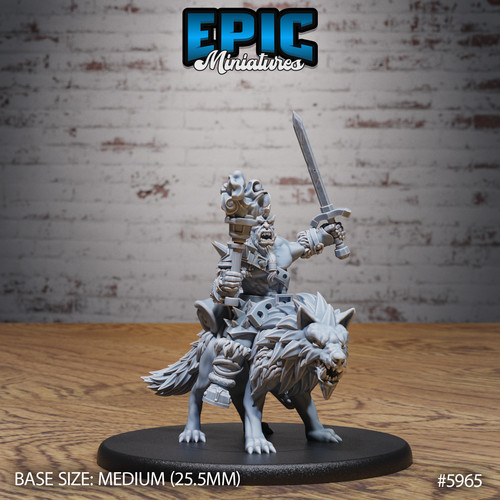 Miniature snow orc warg - miniature,