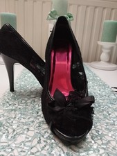 Peeptoes Pumps Harald Glööckler Schwarz Spitze 39