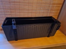 Balkonkasten Blumenkasten Mit Wasserspeicher Rattan Design Anthrazit Halterung