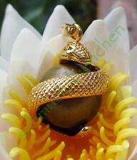 KX Anhänger Schlange windet sich um Klangkugel golden bronze Klang Kugel 