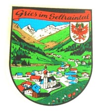 Souvenir-Aufkleber Gries im Sellraintal Tirol Innsbruck Österreich 80er Oldtimer