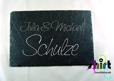 Schiefertafel Namensschild Schiefer Tafel  Türschild Lasergravur Haustürschild