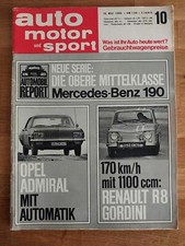 AMS 10/1965 Renault 8 Gordini - Opel Admiral - Vorschau 1000 km Rennen N´ring