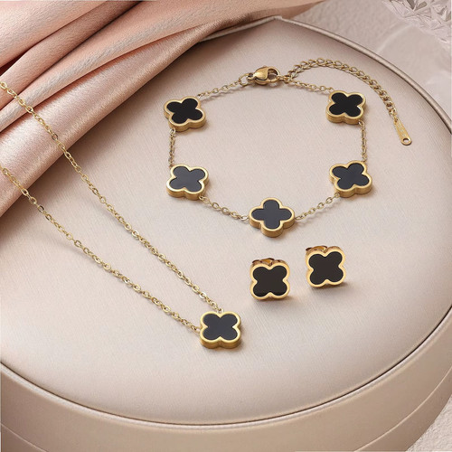 Schmuckset kleeblatt aus - schmuckset,