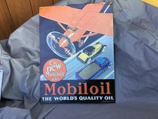 Original Antikes Werbeschild, Blechschild, Mobiloil