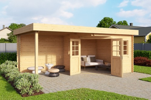 Gartenhaus holz 28mm eck - holz, 5-eck