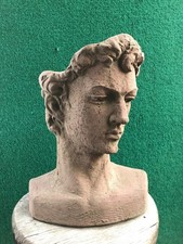 Kopf zum bepflanzen Pflanztopf Mann David aus Kunst Sandstein im Antik Look B 23