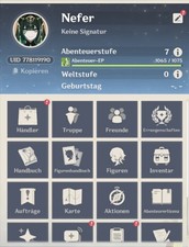 Genshin Impact Account AR 7 EU