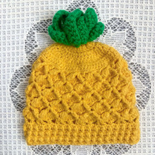 HÜBSCHE ANANAS Handarbeit 3-6 Monate gehäkelt Baby Beanie Mütze