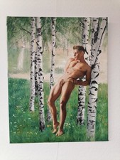 Ölgemälde Original Painting 50x40cm gay art nude male  Oil Painting