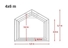 Partyzelt 4x6m - Profiausführung extra Stabil mit Fenster. 