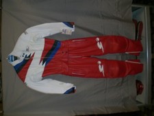 Segura  Lederkombi  SR9 rot  blau weiß  neu Größe 52