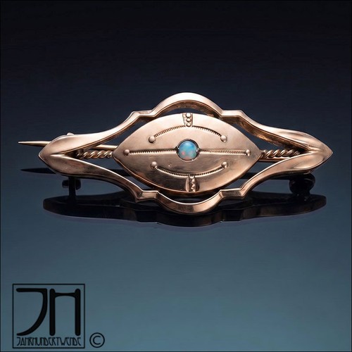 Antike jugendstil brosche gold - brosche,