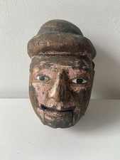 alte Birma Holz Ḿarionette Kopf Marionette Holzfigur- antike Kunst