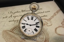 Rare antike Goliath 8 Tage Taschenuhr SWISS MADE pocket watch 370g