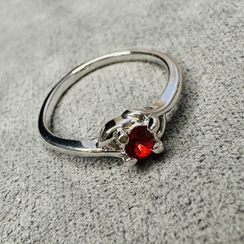 Ring versilbert rot stein - versilbert,