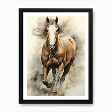 Pferd läuft Kunstdruck