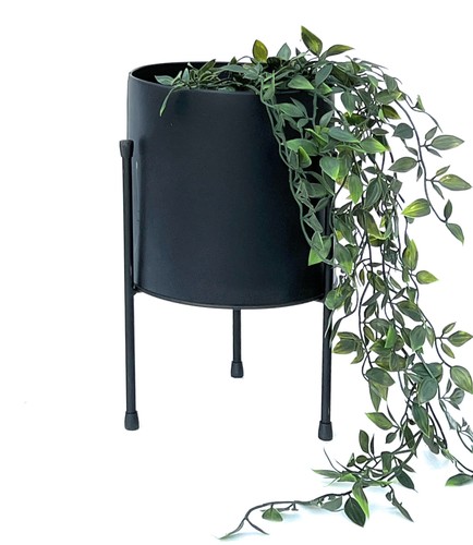 Blumenhocker mit topf - topf, metall