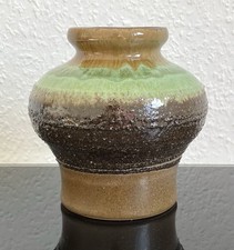 STREHLA Vase 1439 braun/grün Keramik VEB Steingutfabrik Strehla DDR vintage 70er