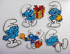5 Stück Aufkleber Schlumpf Briefträger Geschenke Keks Faulpelz Smile Smurfs 80er
