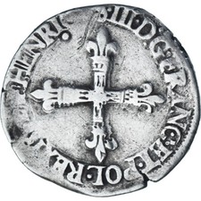 [#1270017] Frankreich, Henri III, 1/4 Ecu croix de face, 158[?], Nantes, Silber,