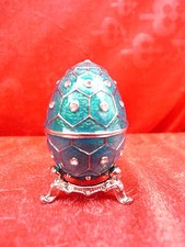 edles Schmuck-Ei__Deckeldose__Metall mit echte Swarovski Steine__emailiert__ !
