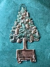 Christbaumschmuck Dresdner Pappe Baum Christbaum Tannenbaum Grün Gold Ornament