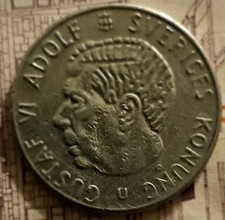 1 Kronen Schweden Münze,  J