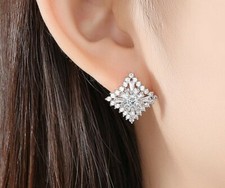 Damen Kinder Ohrringe Ohrstecker Rhodiniert Zirkonia AAA Ohrschmuck Modeschmuck