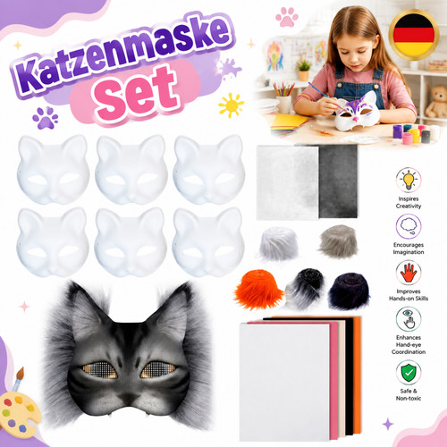 Katzenmaske papiermasse - katzenmaske,