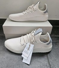NEU Sneaker 45 1/3 Adidas Herren Pharrell Williams Tennis HU Schuhe Weiß Grau