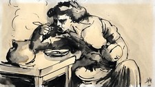 La Soupe, Zeichnung signiert