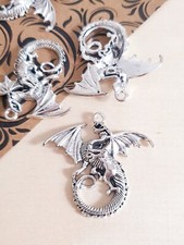 3 x Große Drachen Anhänger ♥ Fantasy Magie Märchen Gothic Schmuck Deko Charms
