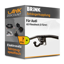 Für Audi A3 Fliessheck 08- BRINK Anhängerkupplung abnehmbar + 7polig E-Satz AHK