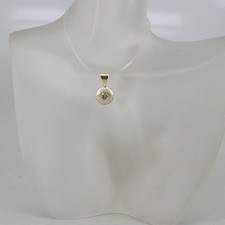 Solitär Anhänger in 585/14k Gelbgold, Brillant ca. 0,15 ct mattiert und poliert